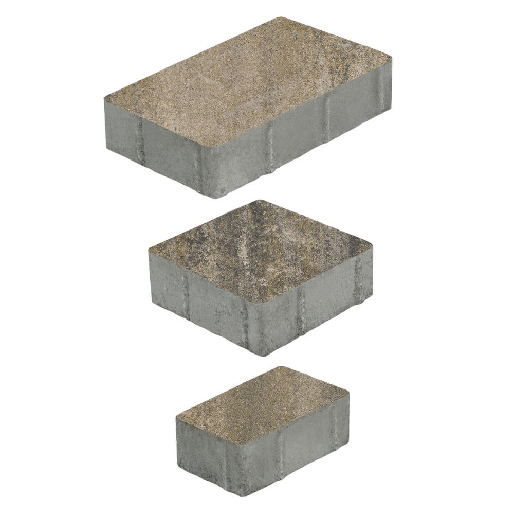 Тротуарная плитка СТАРЫЙ ГОРОД - Искусственный камень Базальт, комплект из 3 видов плит