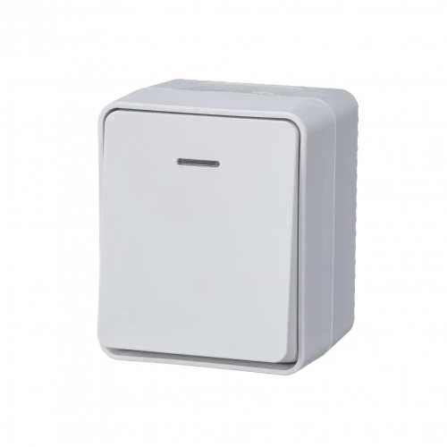 ATLASDESIGN PROFI IP54 О/У 1-клавишный ВЫКЛЮЧАТЕЛЬ с подсветкой, сх.1а, 10АХ, БЕЛЫЙ