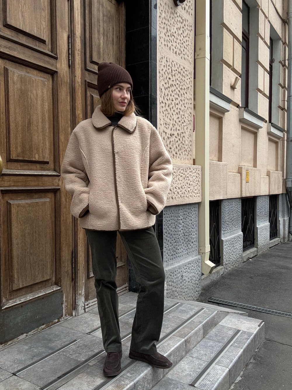 Дубленка Тэдди Элит бежевый