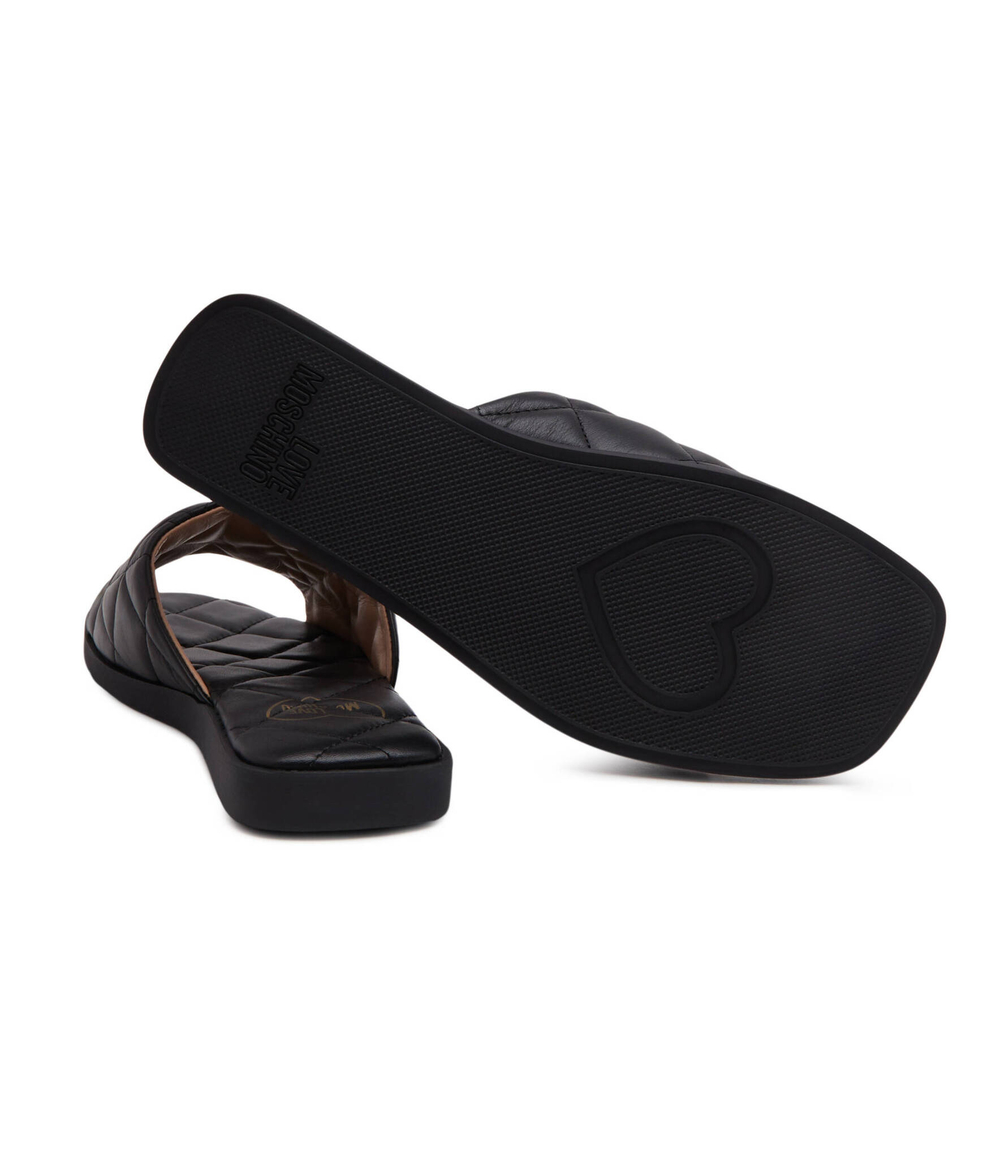 Кожаные шлепанцы Love Moschino - черный(JA28072G1IIE0)