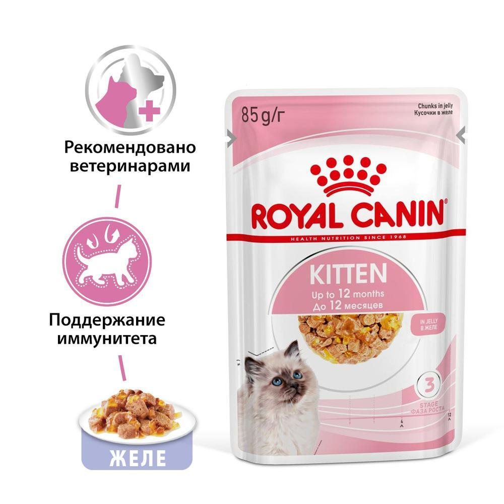 Кусочки в желе, 85г Kitten для котят до 12 месяцев Royal Canin