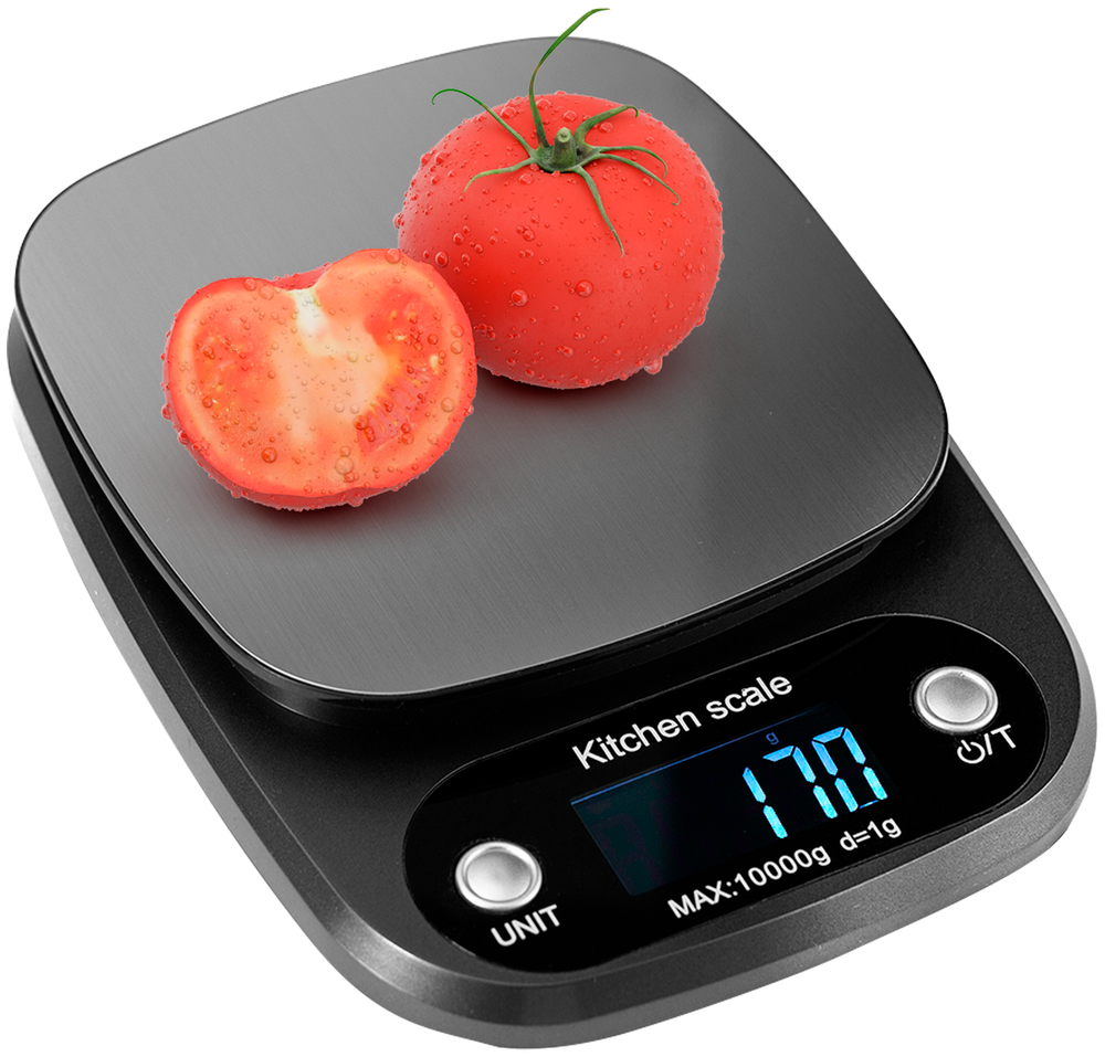 Цифровые электронные кухонные весы C305 черные/ до 10 кг/ с батарейками