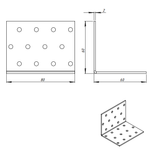 УГОЛОК КРЕПЕЖНЫЙ МЕТАЛЛИСТ 60*60*80*2,0 ЦИНК