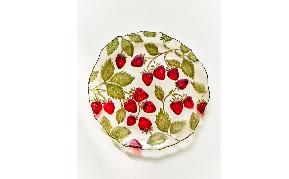 Zara Home тарелка десертная из стекла, цвет бордовый, 21 см