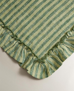 ZARA HOME ЛЬНЯНАЯ ПОДСТАВКА ПОД СТОЛОВЫЕ ПРИБОРЫ, ЗЕЛЕНЫЙ