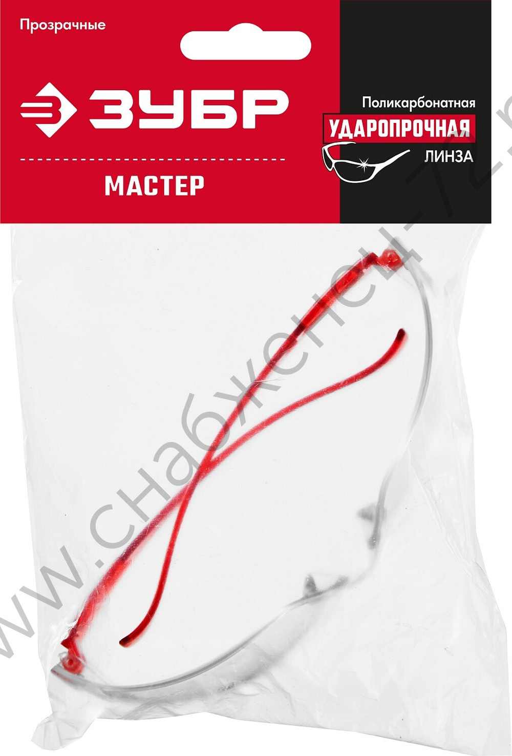 ЗУБР прозрачные, облегчённые, широкая монолинза, открытого типа, защитные очки (110325)