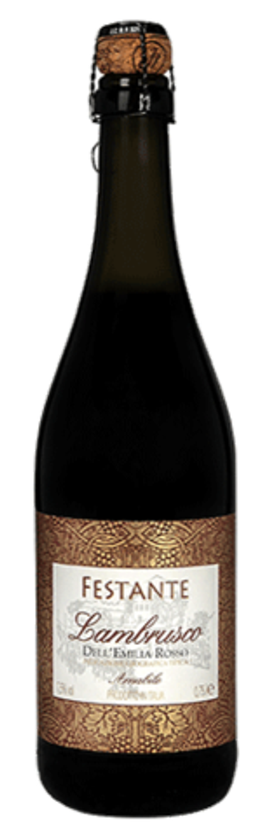 Вино игристое Ламбруско Дель Эмилия Россо Фестанте красное сладкое 0,75л