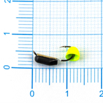 Мормышка Владимирская 600 "Гвоздик с латунным колокольчиком Chartreuse", с коронкой, 2.5мм, 0.6гр (15шт/уп)