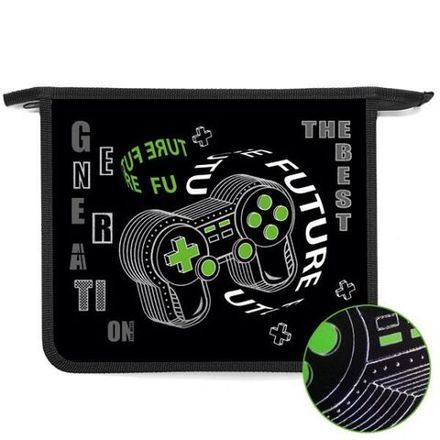 Папка для тетрадей 1 отделение А5 на молнии Оникс, пластик Джойстик 3D