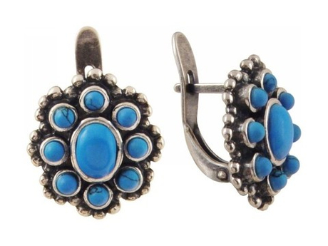 "Севги" серьги в серебряном покрытии  из коллекции "Турция" от Jenavi  с английским замком