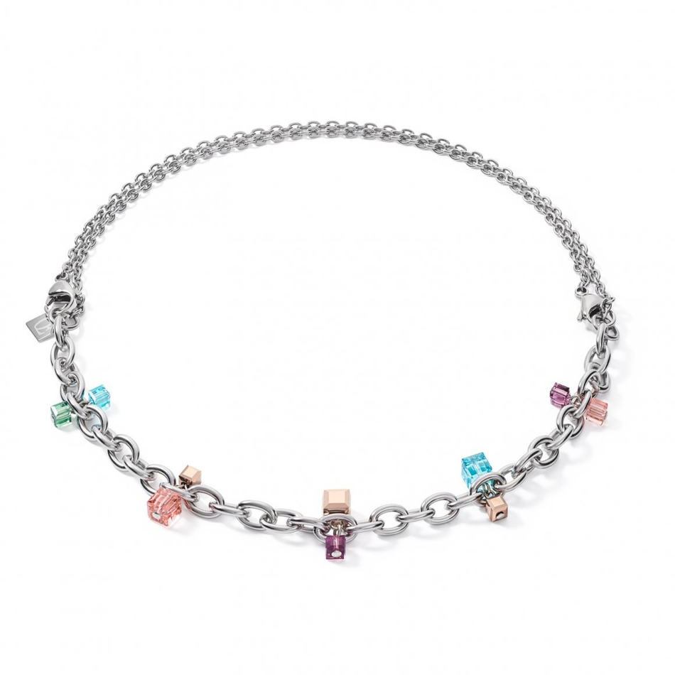 Колье-трансформер Coeur de Lion Multicolor 5063/10-1578 цвет зеленый, розовый, голубой