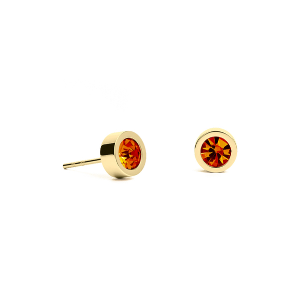 Серьги пусеты Fiore Luna Orange 6х3 мм SWE126 O G