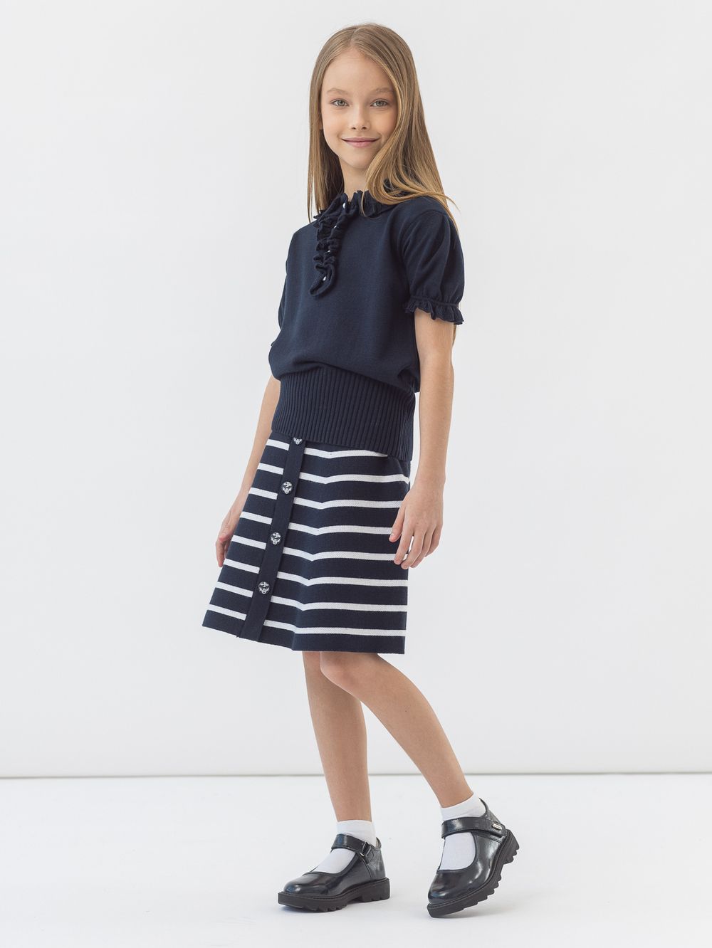 Джемпер для девочки арт. AT925 темно-синий