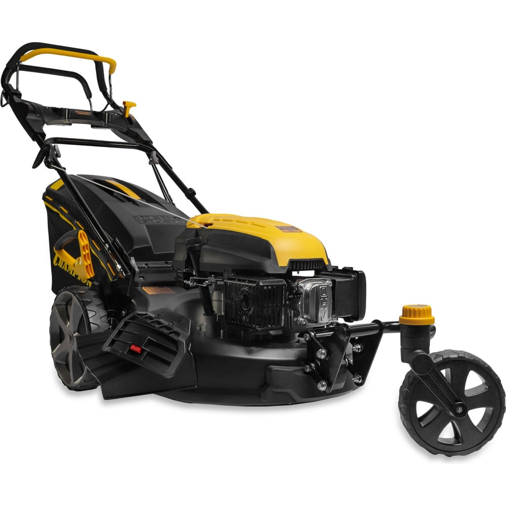 Газонокосилка CHAMPION LMZ5130/1 (3кВт привод 508мм 65л 25-75мм 1рычаг/6, 37кг4в1 3колеса1разблок)