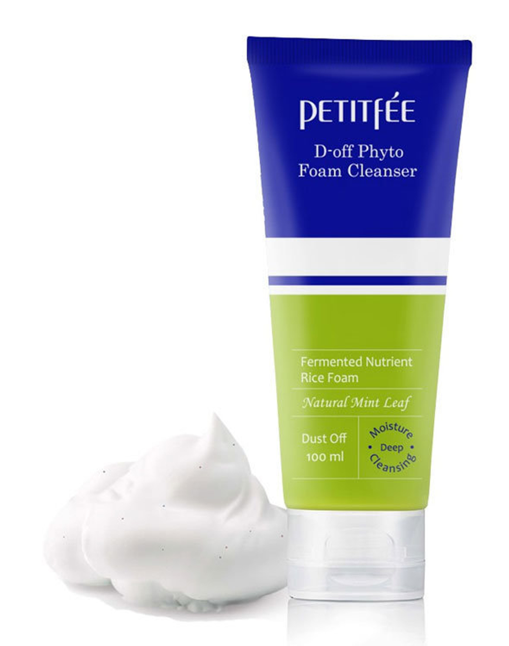 Petitfee D-off Phyto Foam Cleanser очищающая фито-пенка для умывания с мятой