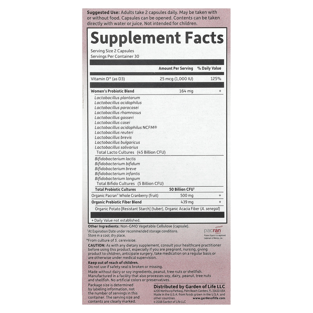 Garden of Life, Dr. Formulated Probiotics, Urinary Tract+, 60 вегетарианских капсул
