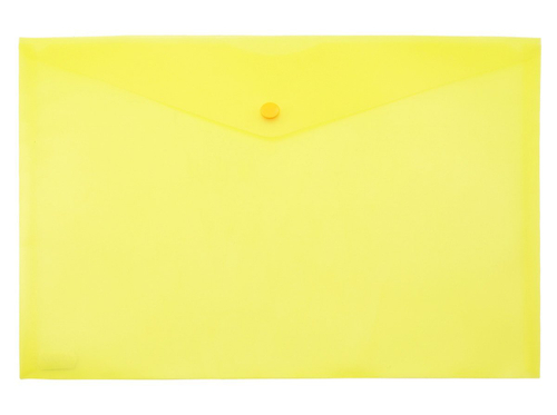 Пaпка-конверт на кнопке Workmate А4, 180 мкм, желтая