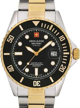 С браслетом Бюджетные кварцевые часы мужские Swiss Alpine Military Swiss Apline Military 7053.1147 diver 42mm 10ATM