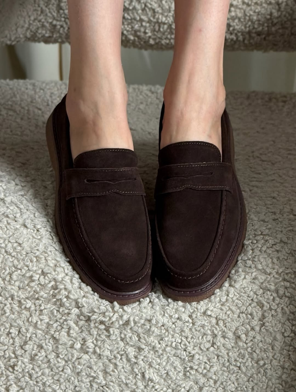 Лоферы из натуральной замши