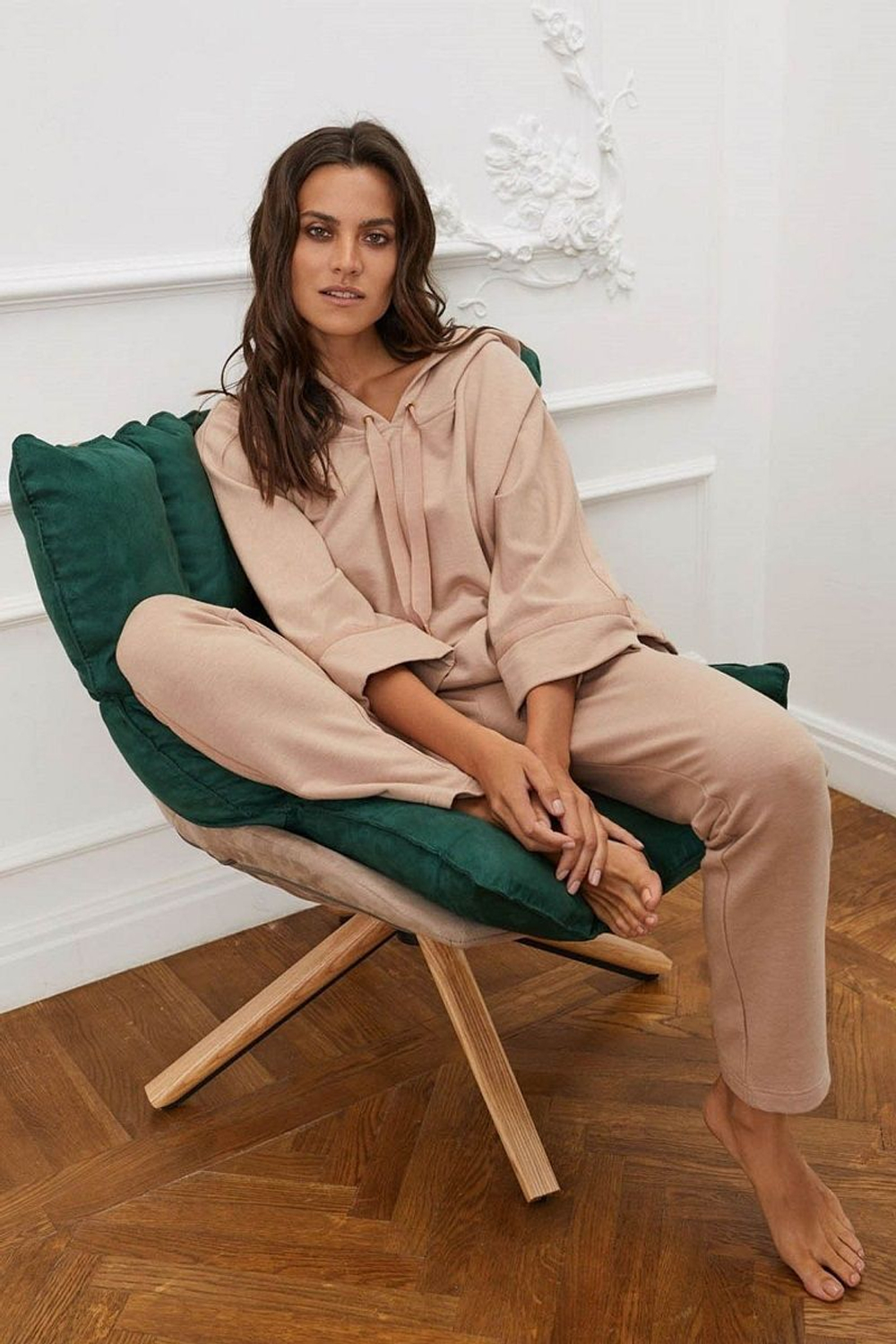 Толстовка из меланжевой ткани (Размер: S) (Цвет: бежевый)