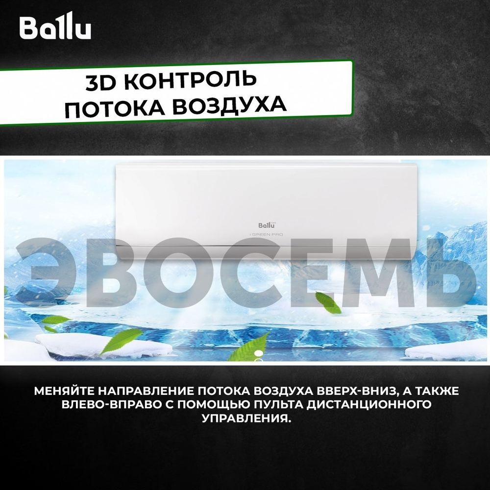 Сплит-система Ballu iGreen Pro BSAG-24HN8, для помещения до 70 кв.м.