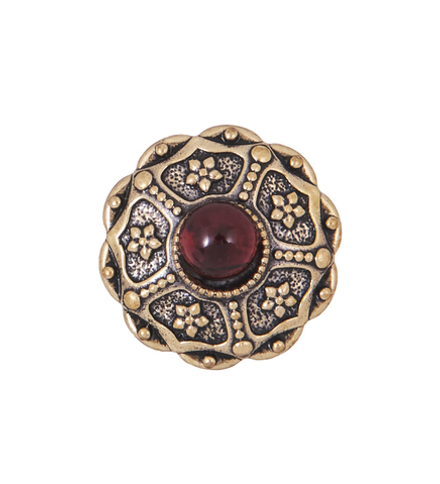 Народные промыслы AM-4197 Пуговица «Цветок» мал. (латунь, янтарь)