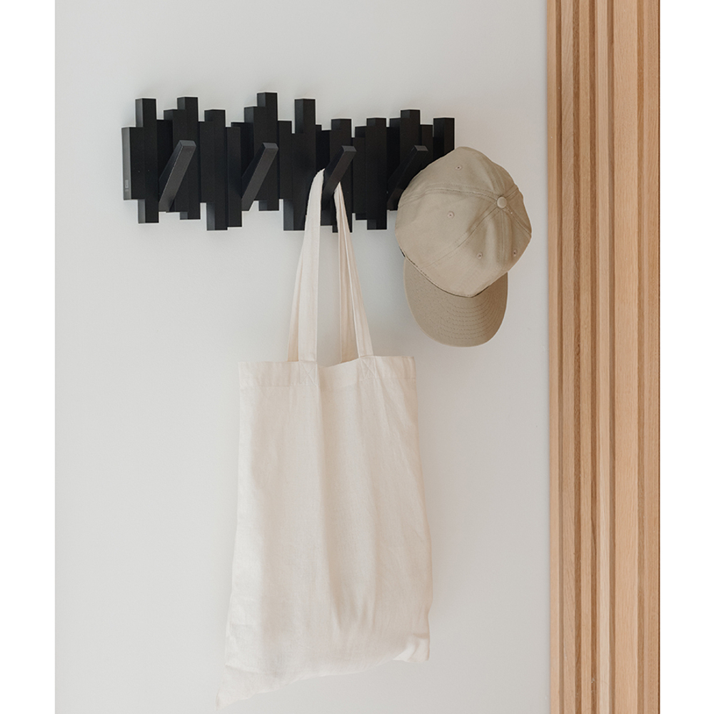 Вешалка настенная sticks, 49,3 см, черная, 5 крючков