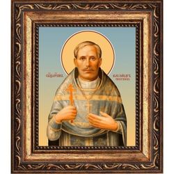 Александр Гневушев священномученик пресвитер. Икона на холсте.