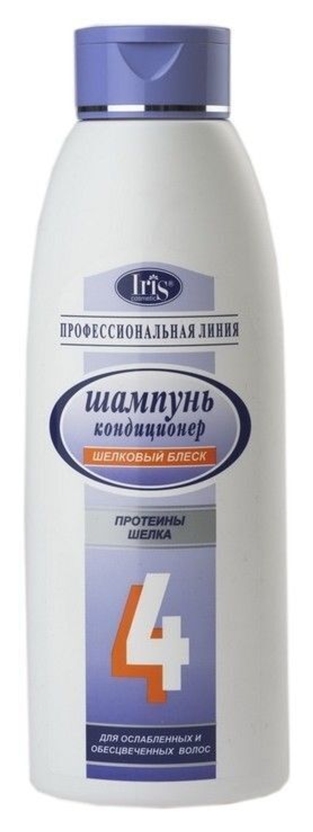 Iris Профи Шампунь №4 Шёлковый блеск с низасилком для ослабленных и обесцвеченных волос 1000 мл