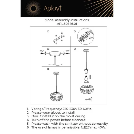 Светильник подвесной APL.305.16.01