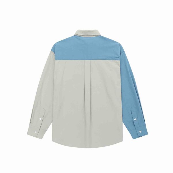 Сорочка Puff светло-серая/синяя - фото 2