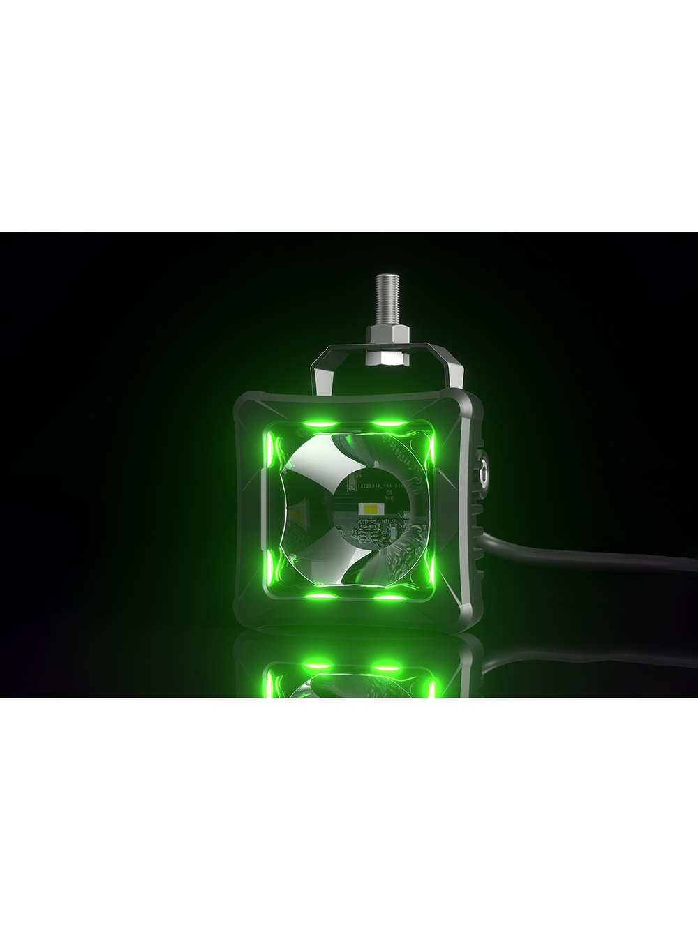 Светодиодные фары дальнего света AURORA 76x76 мм 30W с RGB подсветкой
