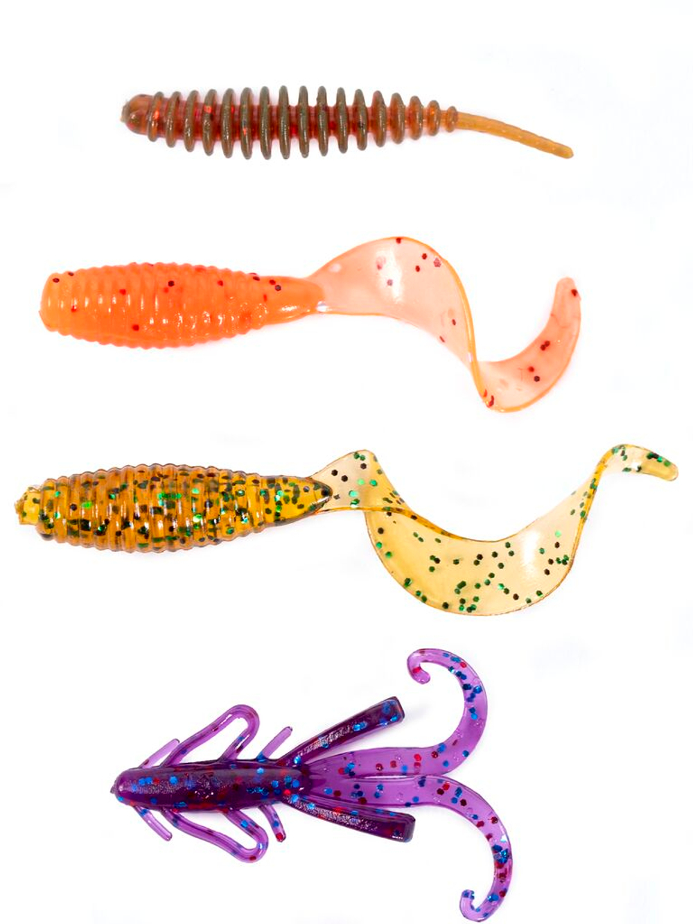 Perch Snack Pack #2 70 шт (0,8"-1") - набор силиконовых приманок для окуня от Lucky John