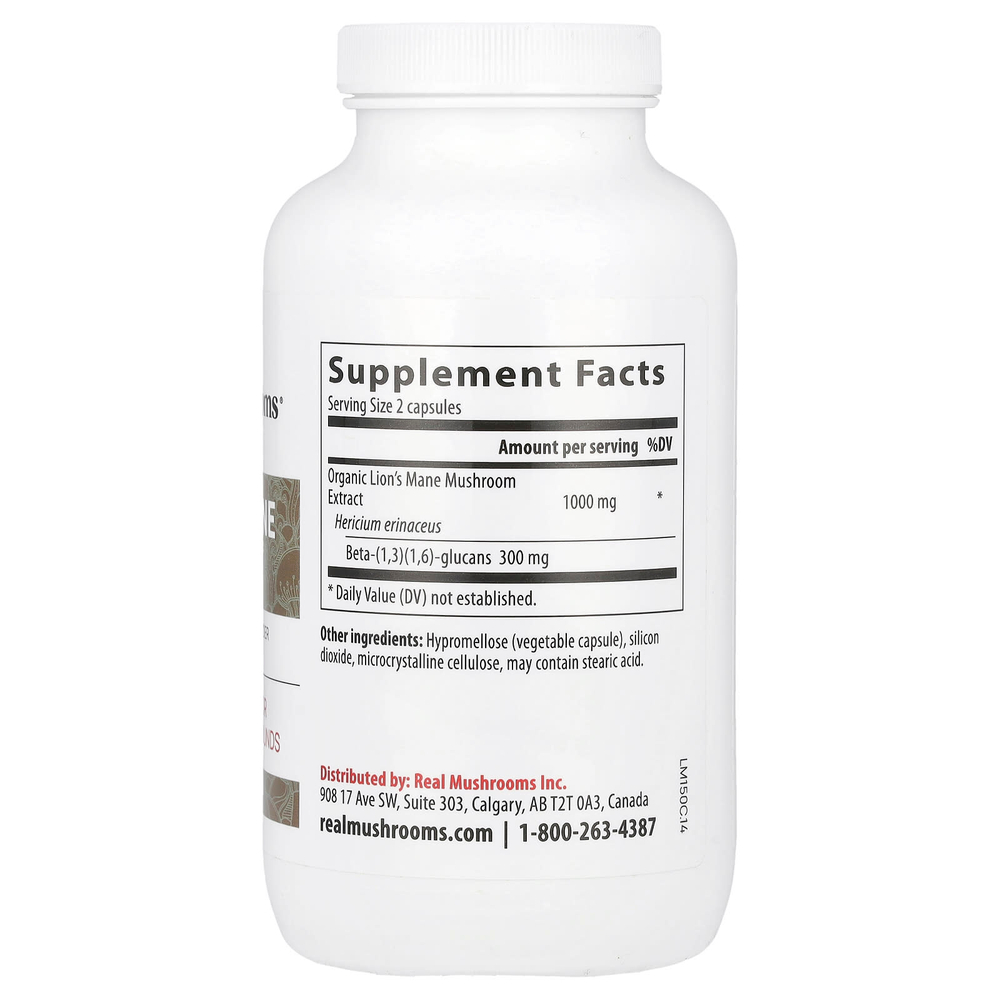 Real Mushrooms, ежовик гребенчатый, экстракт грибов в порошке, 300 капсул