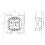 Механизм розетки RJ11 + RJ11 (двойная) cat.3/ClassE-4/4, серия DB