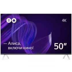 Телевизор ЯНДЕКС 50" с Алисой YNDX-00072, 4K Ultra HD, черный, СМАРТ ТВ, Яндекс.ТВ