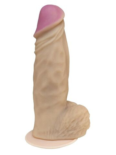 Фаллоимитатор-гигант на присоске - 25 см. (Цвет: телесный)