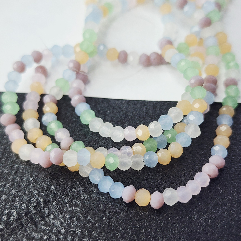 Бусины стекло, эффект кошачьего глаза, огранка, р-р 3мм, цена за нить 22.5см