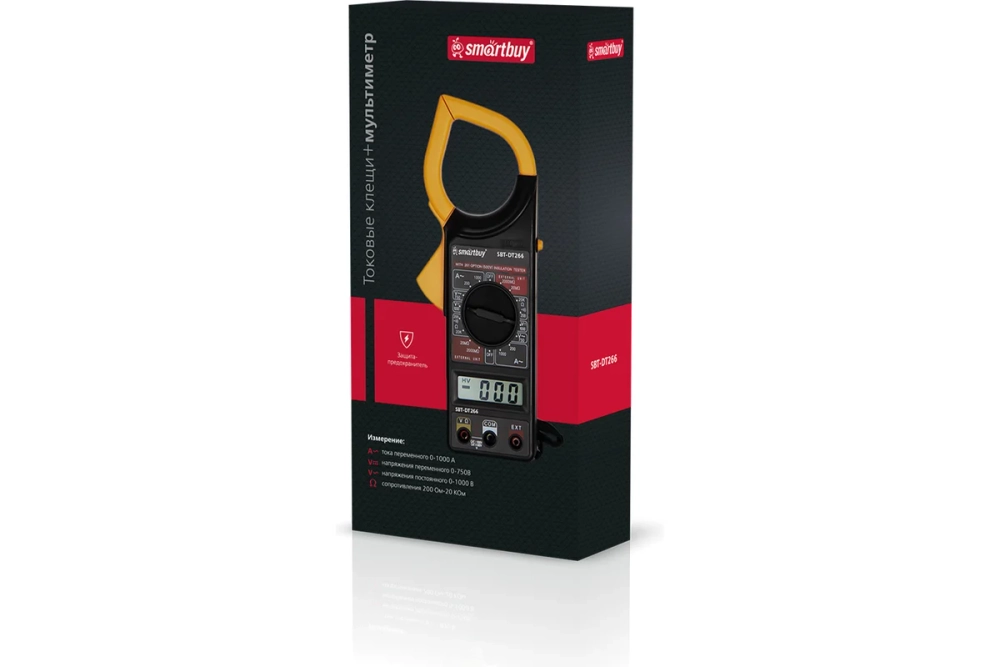 Токовые клещи Smartbuy DT266, (мультиметр), многофункц., в комплекте: щупы, эл.питания, tools SBT-DT266