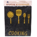 Фартук «COOKING», 66*71 см, цвет черный