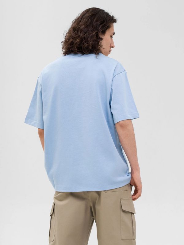 Футболка оверсайз плотная голубая - фото 2