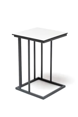 "Тулон" интерьерный стол из HPL квадратный 40х40, H60, цвет молочный