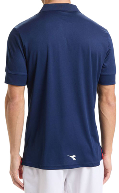 Мужское поло теннисное Diadora SS Core Polo - saltire navy