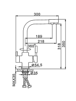 Смеситель для кухни с подключением под фильтр FRAP F4352-20