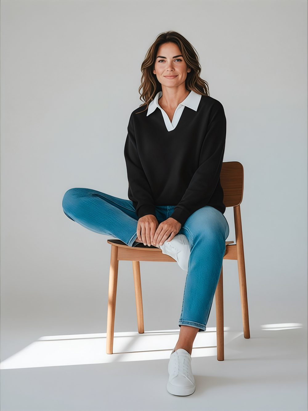 Джемпер с воротником поло