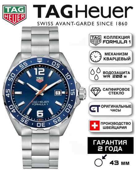 TAG Heuer WAZ1010.BA0842 мужские часы TAG HEUER FORMULA 1