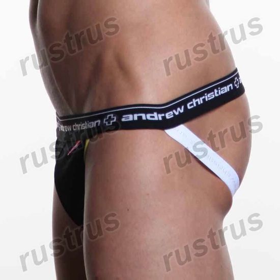 Мужские трусы джоки черные Andrew Christian  AC00081