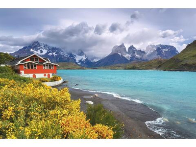 Картина по номерам 22х30см. "Озеро у горных вершин" 17цв. (Арт. Х-4046)