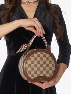 Сумка багет круглая винтажная через плече необычная