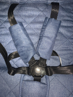 Коляска прогулочная Babalo 2022 Синий текстиль на золотой раме с сумкой